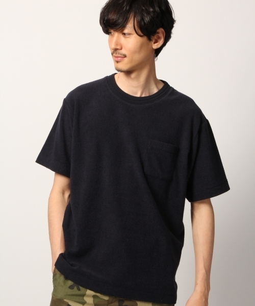 b3939【グローバルワーク】メンズ　Tシャツ　半袖　重ね着風　グレー　L 5239グローバルワーク美品レイヤード風tシャツ クルーネック 半袖