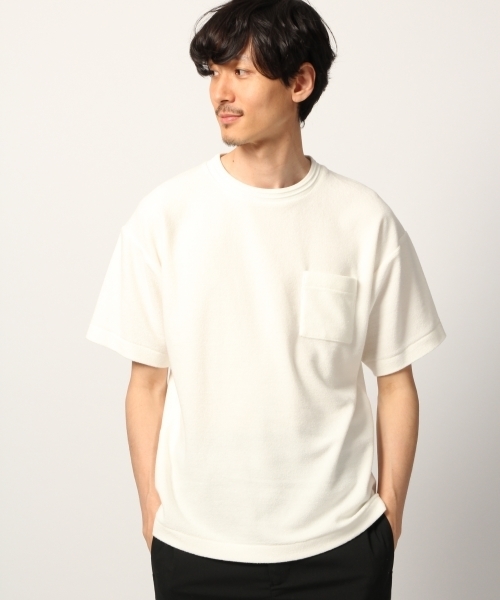 b3939【グローバルワーク】メンズ　Tシャツ　半袖　重ね着風　グレー　L 5239グローバルワーク美品レイヤード風tシャツ クルーネック 半袖