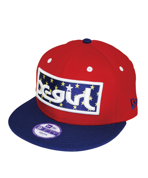 X-girl Stages（エックスガールステージス）の「XGS★ × NEW ERA “BOX LOGO”（キャップ・キッズ・ベージュ/レッド・ONE SIZE）」の2枚目の写真