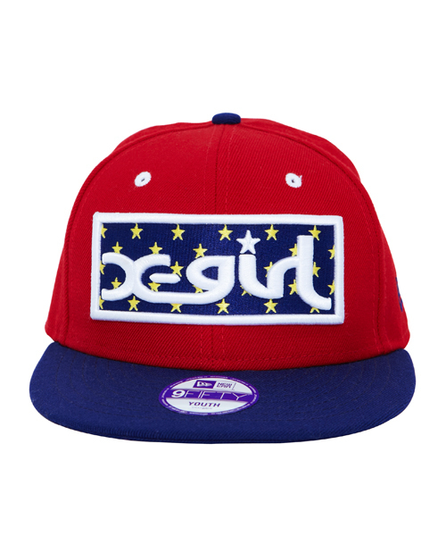 X-girl Stages（エックスガールステージス）の「XGS★ × NEW ERA “BOX LOGO”（キャップ・キッズ・ベージュ/レッド・ONE SIZE）」の3枚目の写真