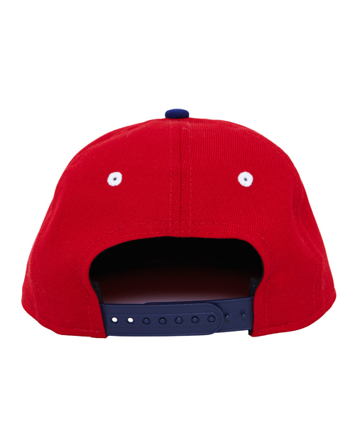 X-girl Stages（エックスガールステージス）の「XGS★ × NEW ERA “BOX LOGO”（キャップ・キッズ・ベージュ/レッド・ONE SIZE）」の5枚目の写真