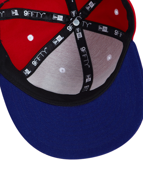 X-girl Stages（エックスガールステージス）の「XGS★ × NEW ERA “BOX LOGO”（キャップ・キッズ・ベージュ/レッド・ONE SIZE）」の6枚目の写真