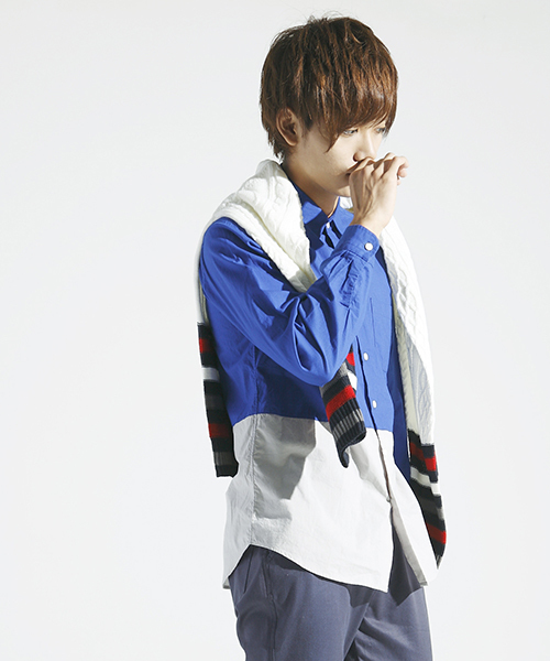 WEGO（ウィゴー）の「WEGO/バイカラーブロードシャツ（シャツ/ブラウス・メンズ・ブラック/ライトグレー/ネイビー/ブルー系その他/ロイヤルブルー/マスタード・SMALL/MEDIUM/LARGE）」の5枚目の写真