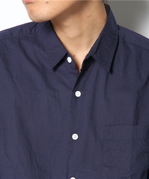 WEGO（ウィゴー）の「WEGO/バイカラーブロードシャツ（シャツ/ブラウス・メンズ・ブラック/ライトグレー/ネイビー/ブルー系その他/ロイヤルブルー/マスタード・SMALL/MEDIUM/LARGE）」の10枚目の写真