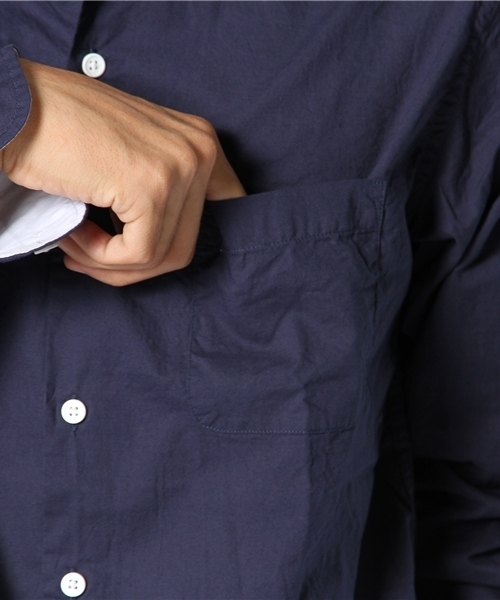 WEGO（ウィゴー）の「WEGO/バイカラーブロードシャツ（シャツ/ブラウス・メンズ・ブラック/ライトグレー/ネイビー/ブルー系その他/ロイヤルブルー/マスタード・SMALL/MEDIUM/LARGE）」の12枚目の写真