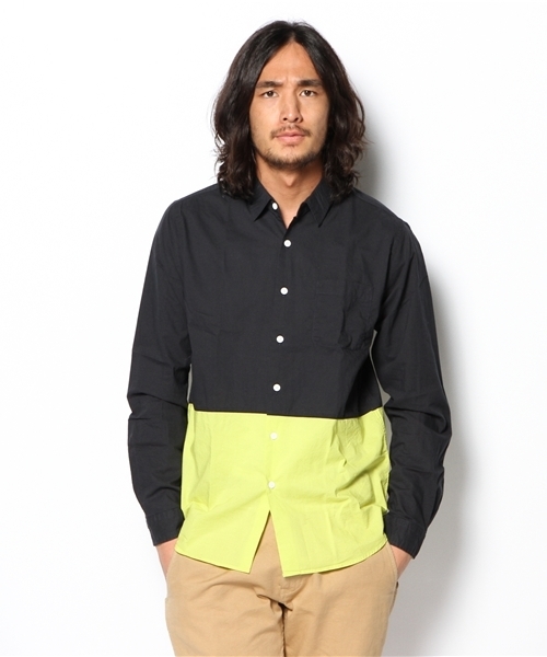 WEGO（ウィゴー）の「WEGO/バイカラーブロードシャツ（シャツ/ブラウス・メンズ・ブラック/ライトグレー/ネイビー/ブルー系その他/ロイヤルブルー/マスタード・SMALL/MEDIUM/LARGE）」の15枚目の写真