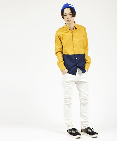 WEGO（ウィゴー）の「WEGO/バイカラーブロードシャツ（シャツ/ブラウス・メンズ・ブラック/ライトグレー/ネイビー/ブルー系その他/ロイヤルブルー/マスタード・SMALL/MEDIUM/LARGE）」の20枚目の写真