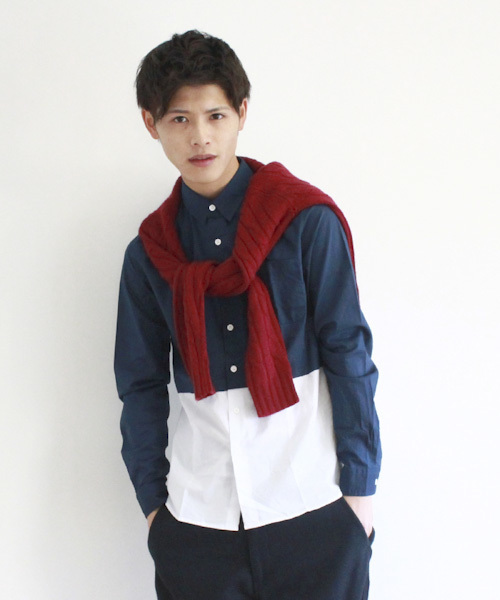 WEGO（ウィゴー）の「WEGO/バイカラーブロードシャツ（シャツ/ブラウス・メンズ・ブラック/ライトグレー/ネイビー/ブルー系その他/ロイヤルブルー/マスタード・SMALL/MEDIUM/LARGE）」の22枚目の写真