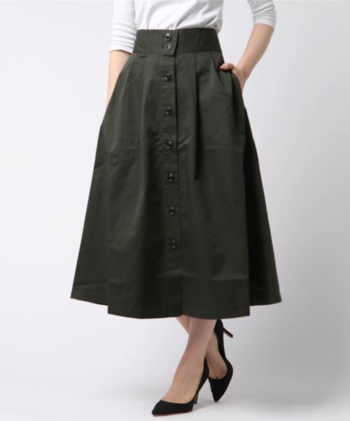 AMERICAN HOLIC（アメリカンホリック）の「フロントボタンフレアスカート（スカート・レディース・ベージュ/ブルー系その他5/ベージュ系その他4/ブラック/カーキ/パープル/ブラック系その他3・M/L）」の5枚目の写真