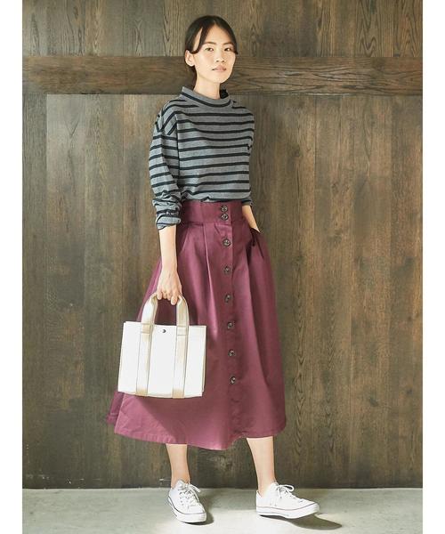 AMERICAN HOLIC（アメリカンホリック）の「フロントボタンフレアスカート（スカート・レディース・ベージュ/ブルー系その他5/ベージュ系その他4/ブラック/カーキ/パープル/ブラック系その他3・M/L）」の15枚目の写真