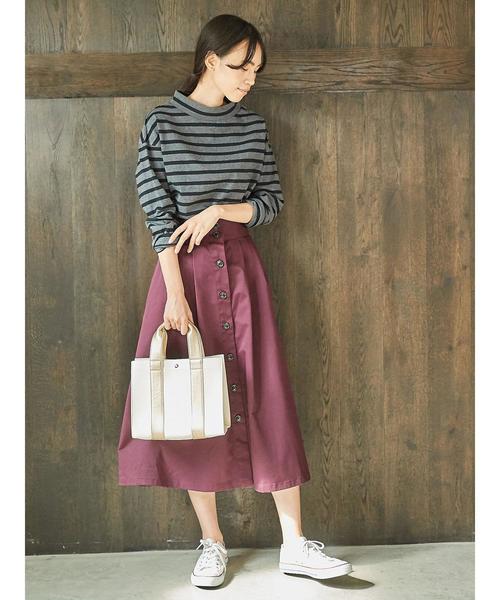 AMERICAN HOLIC（アメリカンホリック）の「フロントボタンフレアスカート（スカート・レディース・ベージュ/ブルー系その他5/ベージュ系その他4/ブラック/カーキ/パープル/ブラック系その他3・M/L）」の18枚目の写真