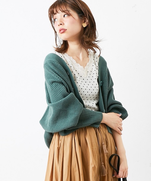 natural couture(ナチュラルクチュール)の「ワッフルインナータンク(キャミソール・レディース・ブラック/モカ/ブラウン/アイボリー/キャメル/ドット・FREE)」の6枚目の写真