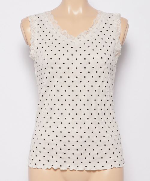 natural couture(ナチュラルクチュール)の「ワッフルインナータンク(キャミソール・レディース・ブラック/モカ/ブラウン/アイボリー/キャメル/ドット・FREE)」の13枚目の写真