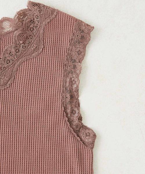 natural couture(ナチュラルクチュール)の「ワッフルインナータンク(キャミソール・レディース・ブラック/モカ/ブラウン/アイボリー/キャメル/ドット・FREE)」の16枚目の写真