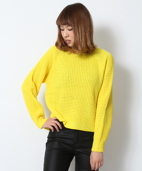 WEGO(ウィゴー)の「WEGO/チャンキーカラーニット(ニット/セーター・レディース・アイボリー/ブラック/ブラック系その他/ブルー/イエロー/レッド・FREE)」の1枚目の写真