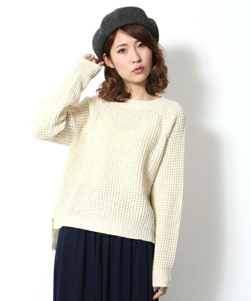 WEGO(ウィゴー)の「WEGO/チャンキーカラーニット(ニット/セーター・レディース・アイボリー/ブラック/ブラック系その他/ブルー/イエロー/レッド・FREE)」の2枚目の写真