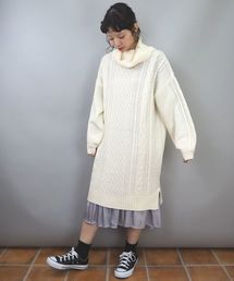tiptop | ケーブル編みニットタートルワンピース(ワンピース)