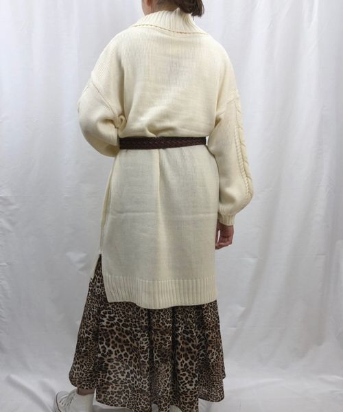 tiptop（ティップトップ）の「ケーブル編みニットタートルワンピース（ワンピース・レディース・ダークグリーン/エンジ/グレー/キナリ・FREE）」の16枚目の写真