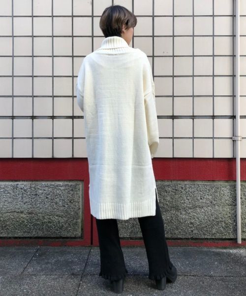 tiptop（ティップトップ）の「ケーブル編みニットタートルワンピース（ワンピース・レディース・ダークグリーン/エンジ/グレー/キナリ・FREE）」の21枚目の写真