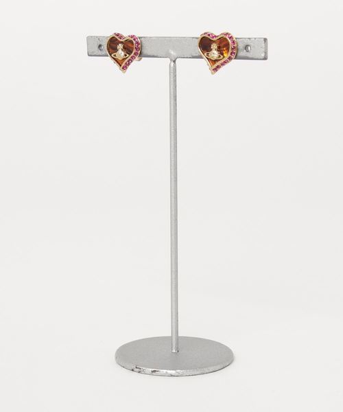 Vivienne Westwood(ヴィヴィアンウエストウッド)の「BE1198/PETRA EARRINGS(ピアス(両耳用)・レディース・ブラウン/ブルー/ブラック系その他/ピンク・SMALL)」の3枚目の写真