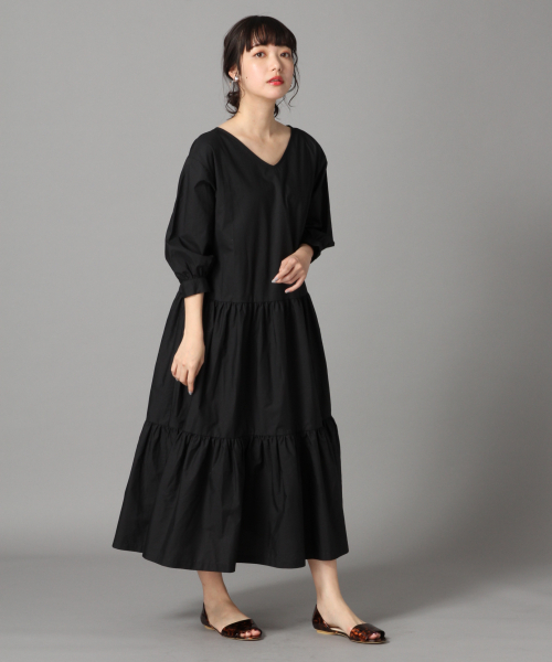 LOWRYS FARM（ローリーズファーム）の「ティアードワンピース　825784（ワンピース・レディース・ブラック/ブラウン/ベージュ・FREE）」の2枚目の写真