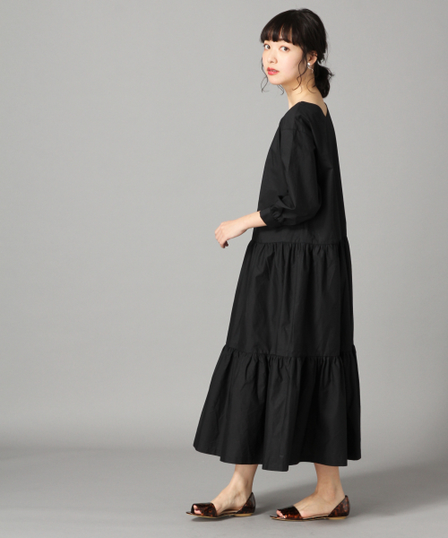 LOWRYS FARM（ローリーズファーム）の「ティアードワンピース　825784（ワンピース・レディース・ブラック/ブラウン/ベージュ・FREE）」の4枚目の写真