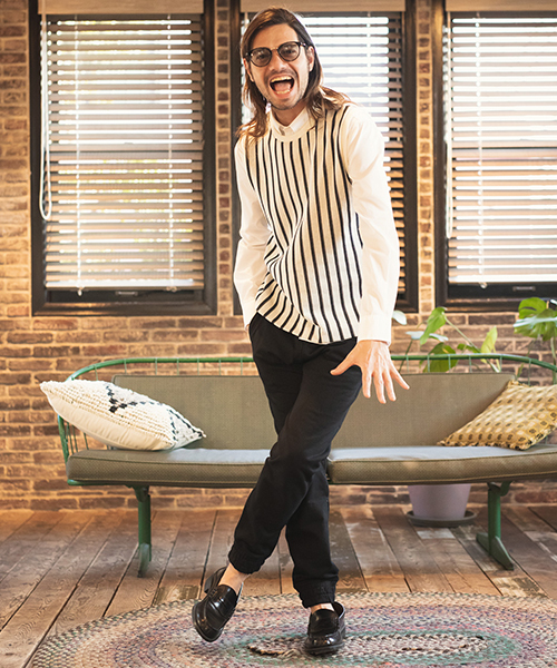 CAMBIO（カンビオ）の「mcg2413-レジメンストライプベスト（ベスト・メンズ・ネイビー/ベージュ/ホワイト・S/M/L）」の9枚目の写真