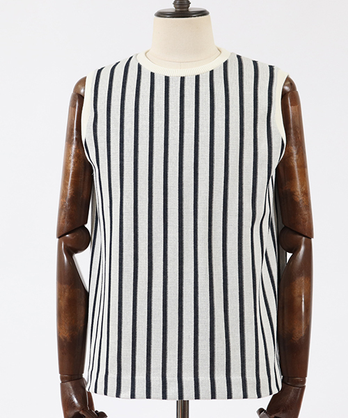 CAMBIO（カンビオ）の「mcg2413-レジメンストライプベスト（ベスト・メンズ・ネイビー/ベージュ/ホワイト・S/M/L）」の10枚目の写真