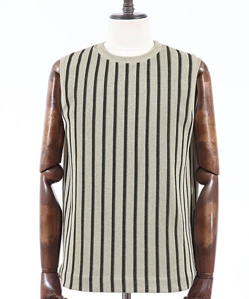 CAMBIO（カンビオ）の「mcg2413-レジメンストライプベスト（ベスト・メンズ・ネイビー/ベージュ/ホワイト・S/M/L）」の12枚目の写真