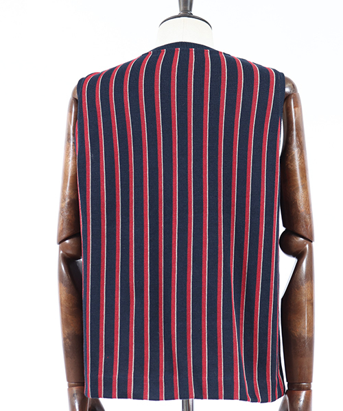 CAMBIO（カンビオ）の「mcg2413-レジメンストライプベスト（ベスト・メンズ・ネイビー/ベージュ/ホワイト・S/M/L）」の15枚目の写真