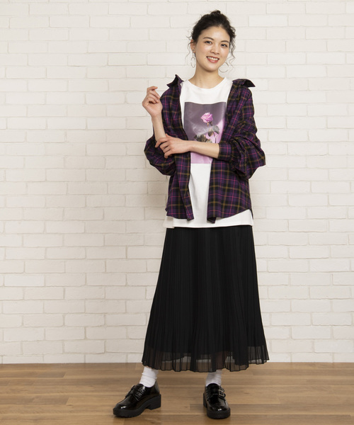 WEGO（ウィゴー）の「WEGO/チェックビッグシルエットシャツ（シャツ/ブラウス・レディース・グレー系その他2/ベージュ系その他2/パープル系その他2/イエロー系その他3/ホワイト系その他2/ブルー系その他2・FREE）」の15枚目の写真