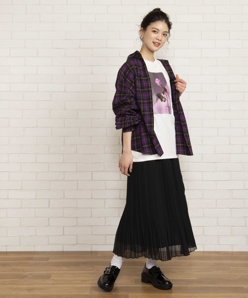 WEGO（ウィゴー）の「WEGO/チェックビッグシルエットシャツ（シャツ/ブラウス・レディース・グレー系その他2/ベージュ系その他2/パープル系その他2/イエロー系その他3/ホワイト系その他2/ブルー系その他2・FREE）」の14枚目の写真