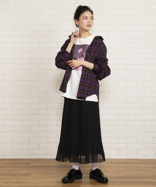 WEGO（ウィゴー）の「WEGO/チェックビッグシルエットシャツ（シャツ/ブラウス・レディース・グレー系その他2/ベージュ系その他2/パープル系その他2/イエロー系その他3/ホワイト系その他2/ブルー系その他2・FREE）」の13枚目の写真