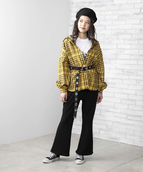 WEGO（ウィゴー）の「WEGO/チェックビッグシルエットシャツ（シャツ/ブラウス・レディース・グレー系その他2/ベージュ系その他2/パープル系その他2/イエロー系その他3/ホワイト系その他2/ブルー系その他2・FREE）」の22枚目の写真