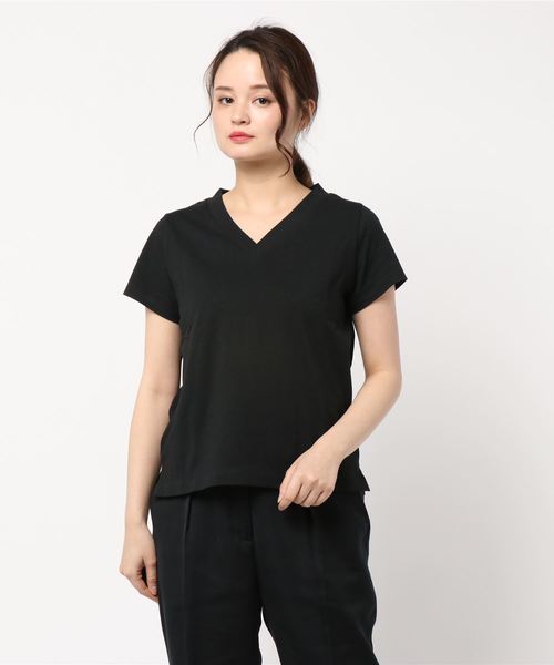 FREE'S MART（フリーズマート）の「カルフォルニアコットンＶネックＴシャツ（Tシャツ/カットソー・レディース・ブラック/ホワイト/ベージュ/イエロー/パープル/ピンク/グリーン・FREE）」の12枚目の写真