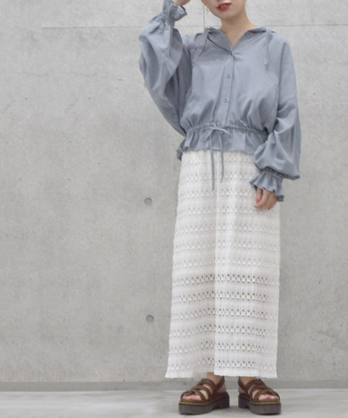 w closet（ダブルクローゼット）の「クロシェレーススカート（スカート・レディース・オフホワイト/アイボリー/モカ・FREE）」の18枚目の写真