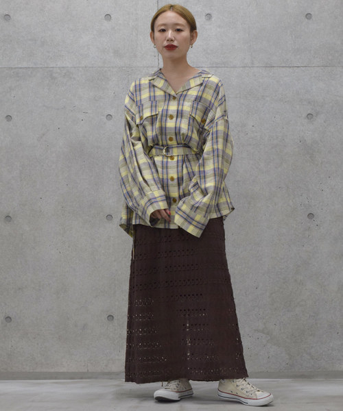 w closet（ダブルクローゼット）の「クロシェレーススカート（スカート・レディース・オフホワイト/アイボリー/モカ・FREE）」の5枚目の写真