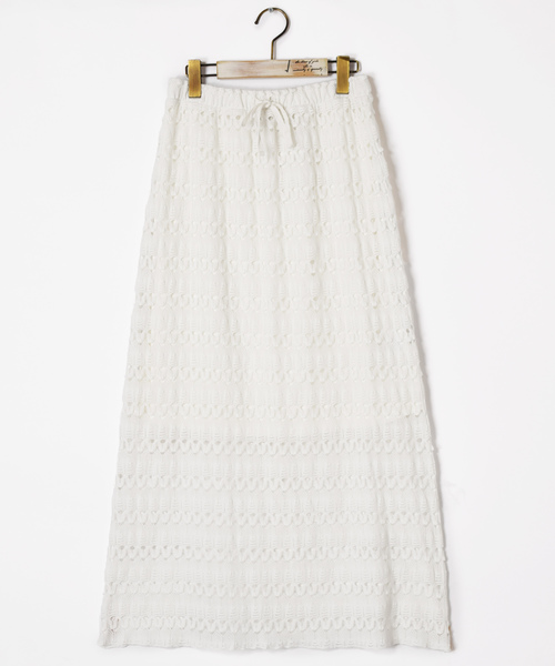 w closet（ダブルクローゼット）の「クロシェレーススカート（スカート・レディース・オフホワイト/アイボリー/モカ・FREE）」の17枚目の写真