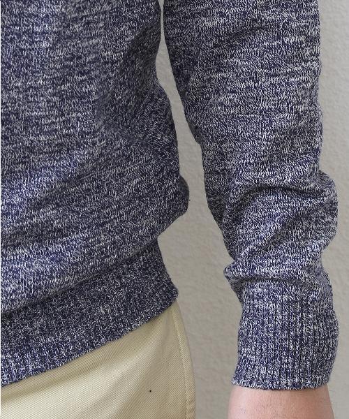 coen（コーエン）の「コットンリネンニットTシャツ（Tシャツ/カットソー・メンズ・ネイビー/ベージュ/ブラック・MEDIUM/SMALL/LARGE/X-LARGE）」の5枚目の写真