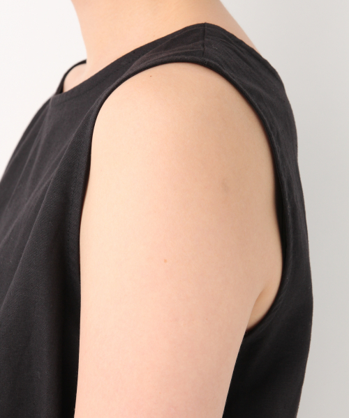 GLOBAL WORK（グローバルワーク）の「リネンノースリーブマキシワンピース/840259（ワンピース・レディース・ブラック/ダークブラウン/レッド・MEDIUM/LARGE）」の10枚目の写真