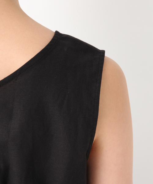 GLOBAL WORK（グローバルワーク）の「リネンノースリーブマキシワンピース/840259（ワンピース・レディース・ブラック/ダークブラウン/レッド・MEDIUM/LARGE）」の14枚目の写真