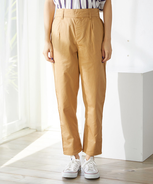 Chaco closet(チャコ クローゼット)の「インド綿 テーパード バルーン デニムパンツ(その他パンツ・レディース・ライトベージュ/チャコール/ブラウン/カーキブラウン/グリーン系その他/ダークネイビー/ブルー/ネイビー・M)」の9枚目の写真