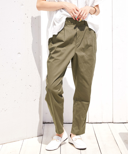 Chaco closet(チャコ クローゼット)の「インド綿 テーパード バルーン デニムパンツ(その他パンツ・レディース・ライトベージュ/チャコール/ブラウン/カーキブラウン/グリーン系その他/ダークネイビー/ブルー/ネイビー・M)」の16枚目の写真