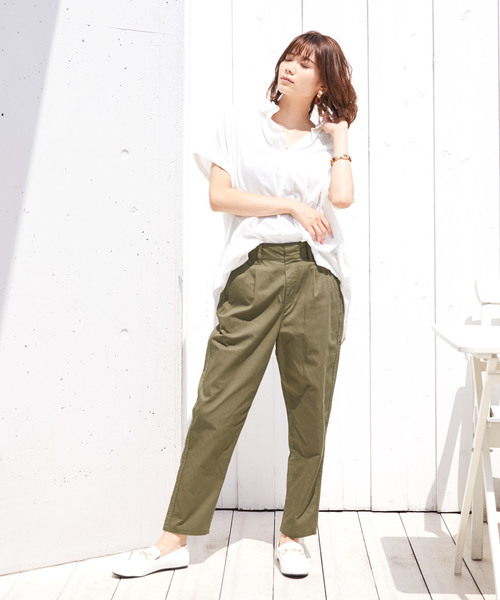 Chaco closet(チャコ クローゼット)の「インド綿 テーパード バルーン デニムパンツ(その他パンツ・レディース・ライトベージュ/チャコール/ブラウン/カーキブラウン/グリーン系その他/ダークネイビー/ブルー/ネイビー・M)」の17枚目の写真