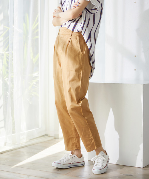 Chaco closet(チャコ クローゼット)の「インド綿 テーパード バルーン デニムパンツ(その他パンツ・レディース・ライトベージュ/チャコール/ブラウン/カーキブラウン/グリーン系その他/ダークネイビー/ブルー/ネイビー・M)」の18枚目の写真