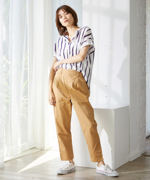 Chaco closet(チャコ クローゼット)の「インド綿 テーパード バルーン デニムパンツ(その他パンツ・レディース・ライトベージュ/チャコール/ブラウン/カーキブラウン/グリーン系その他/ダークネイビー/ブルー/ネイビー・M)」の19枚目の写真