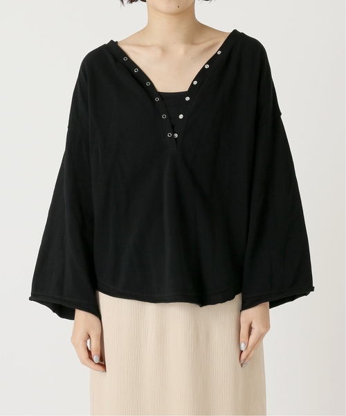CITYSHOP（シティーショップ）の「*【YOSHIMI NAGAO by STYLE & EDIT×CITYSHOP】COTTON PIQUE L/S SHIRT（Tシャツ/カットソー・レディース・ブラック/パープル・FREE）」の19枚目の写真