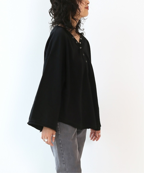 CITYSHOP（シティーショップ）の「*【YOSHIMI NAGAO by STYLE & EDIT×CITYSHOP】COTTON PIQUE L/S SHIRT（Tシャツ/カットソー・レディース・ブラック/パープル・FREE）」の11枚目の写真
