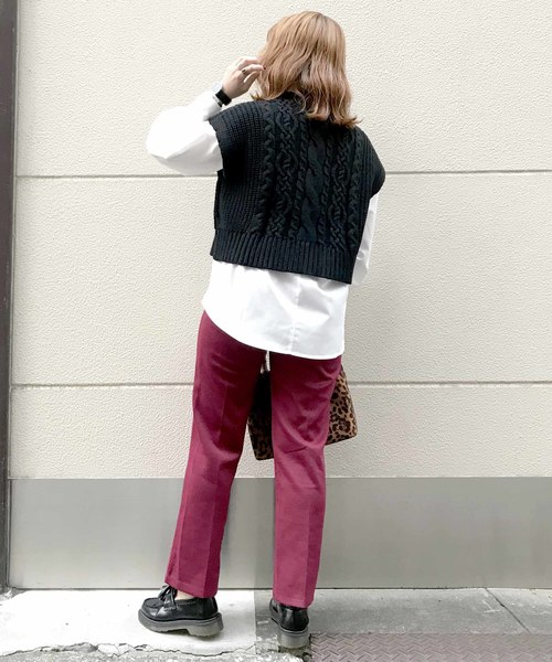 archives（アルシーヴ）の「ジャージーワイドパンツ（その他パンツ・レディース・ブラック/キャメル/ワイン・MEDIUM）」の6枚目の写真