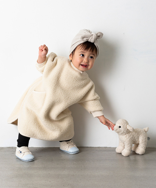 MAKE YOUR DAY（メイクユアデイ）の「両面シープボア ワンピース■90～140cm（ワンピース・キッズ・アイボリー・130/140/90/100/110/120）」の2枚目の写真